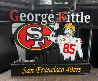 All sports 10-inch nameplate featuring NFL, NBA, MLB athletes like Kobe, Jordan, LeBron, Curry, Ohtani, and Brady for personalized fan display