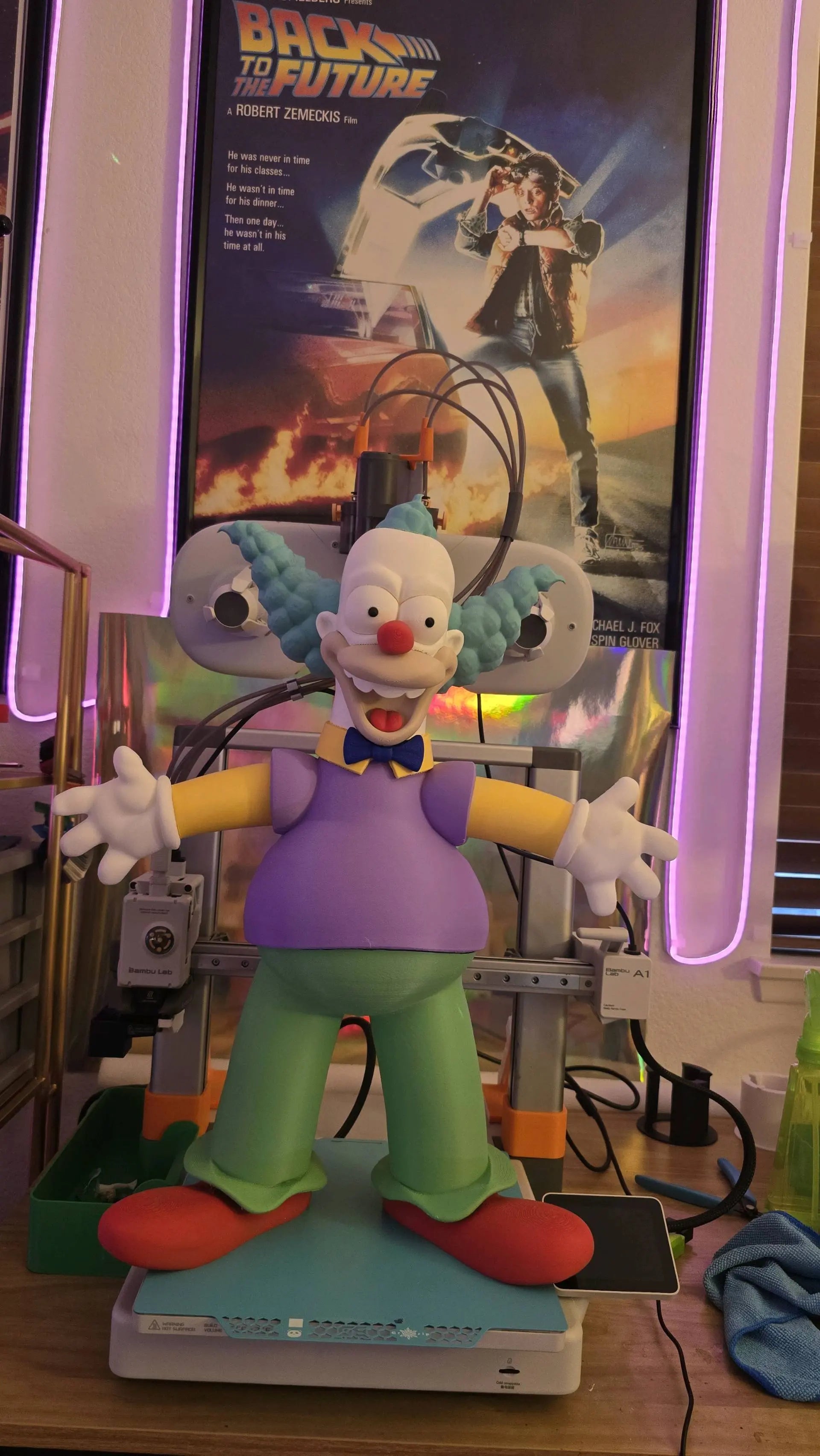 25" 2ft 1in Krusty the Clown from the Simpsons shirt be reg purple arms glued on by you by 3dCurioPrints