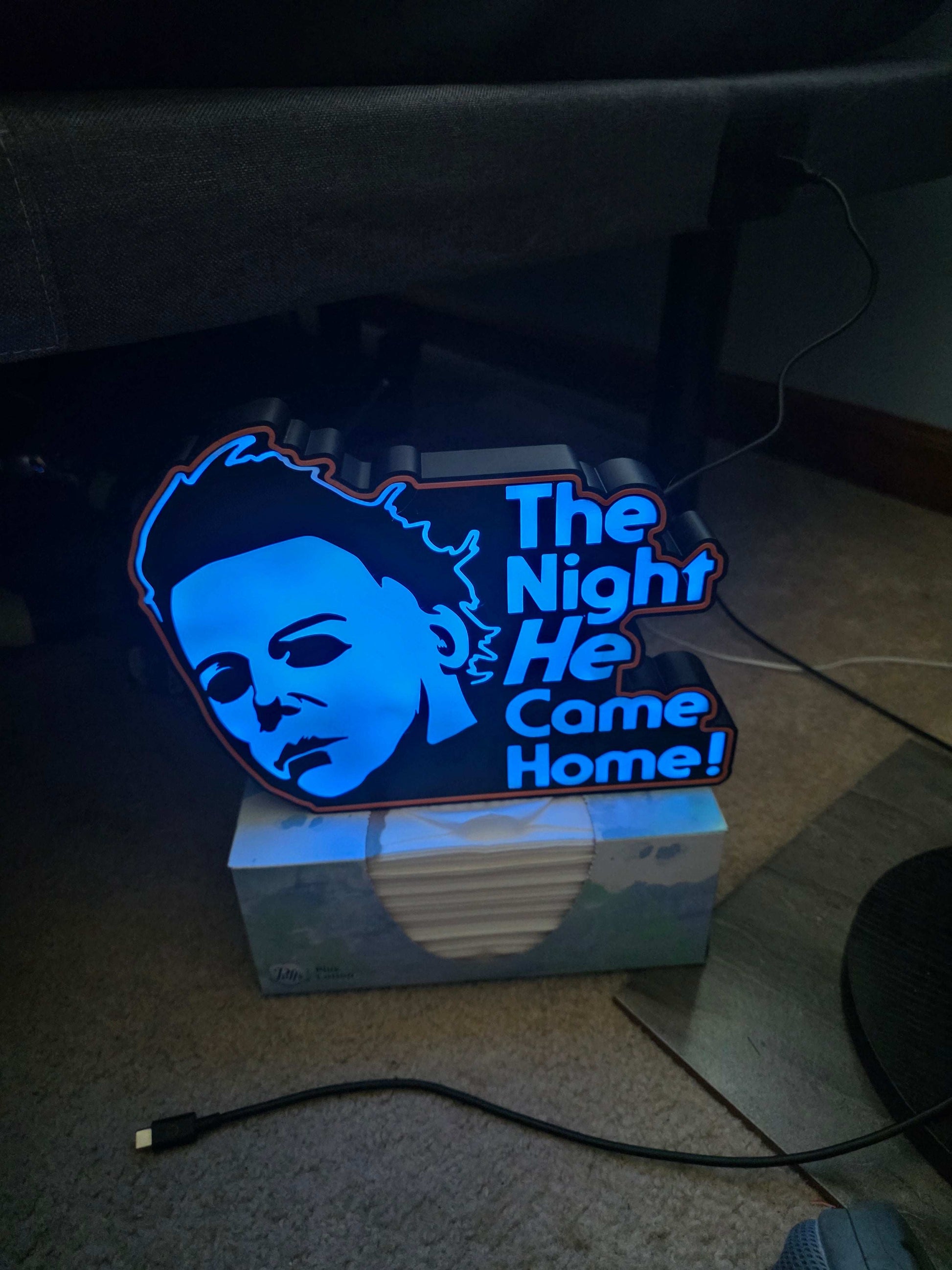 10" halloween Michael myers lightbox onn led with remote made 1-2 days by 3dCurioPrints