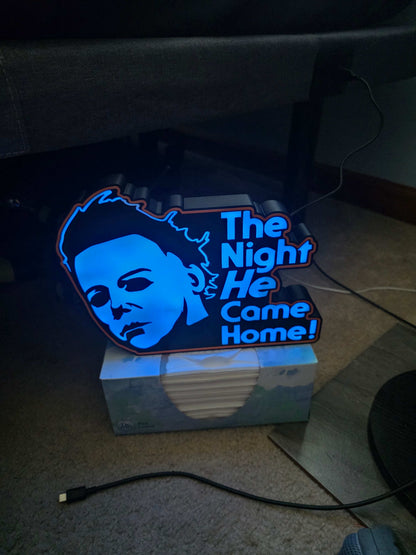 10" halloween Michael myers lightbox onn led with remote made 1-2 days by 3dCurioPrints