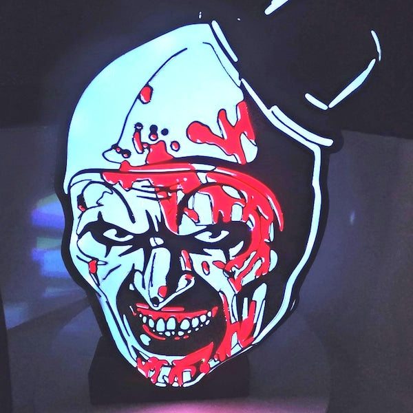 Terrifier art the clown lightbox with stand by 3dCurioPrints