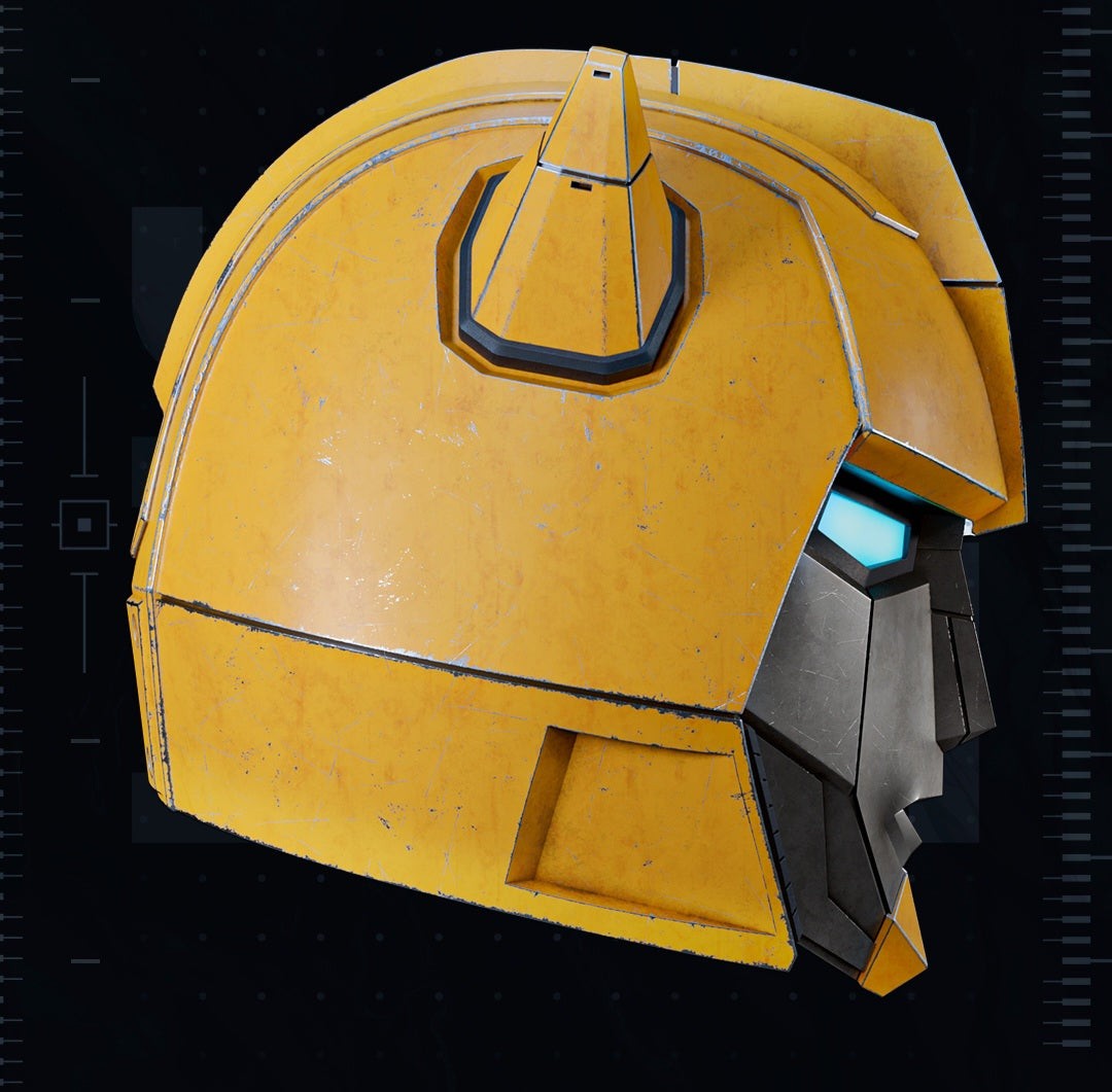 Transformers Bumblebee G1 helmet for heads up to 24 inches, detailed yellow helmet design