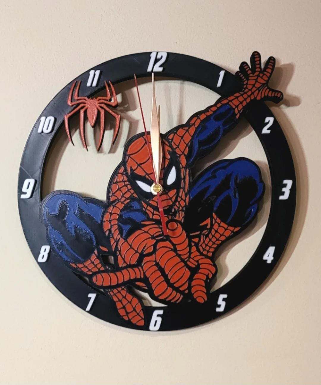 10" spider man clock hero superhero by 3dCurioPrints