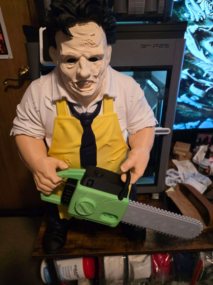 23" tall massive Leatherface bust from Texas Chainsaw Massacre with chainsaw