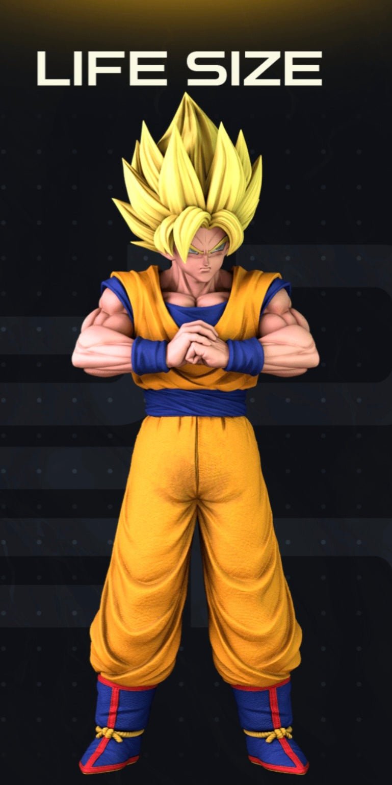Large 1:1 5ft 9in dragonball z bust goku pick hair blonde or black by 3dCurioPrints
