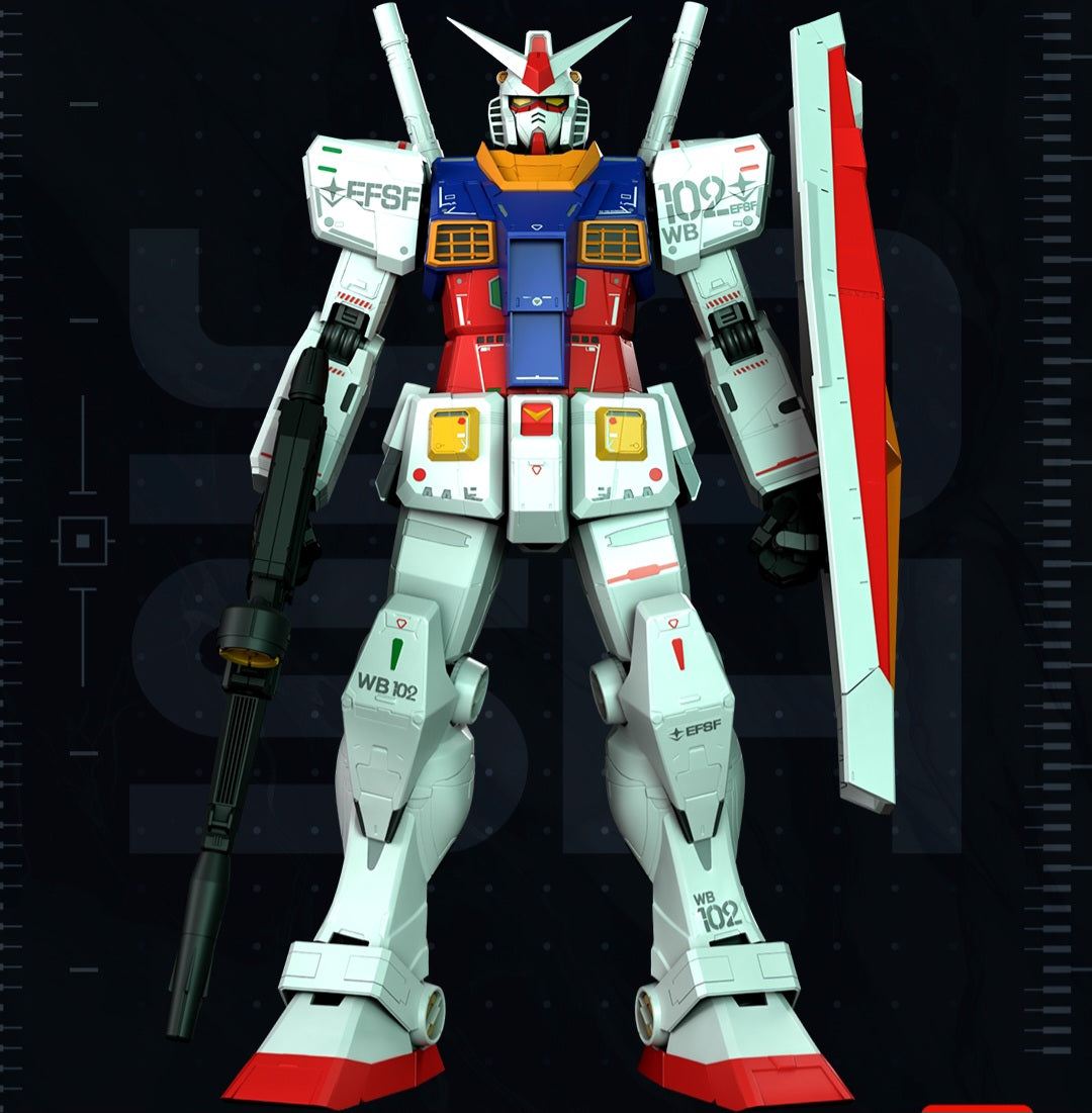 Life size 6ft Gundam anime figure with sword and gun options