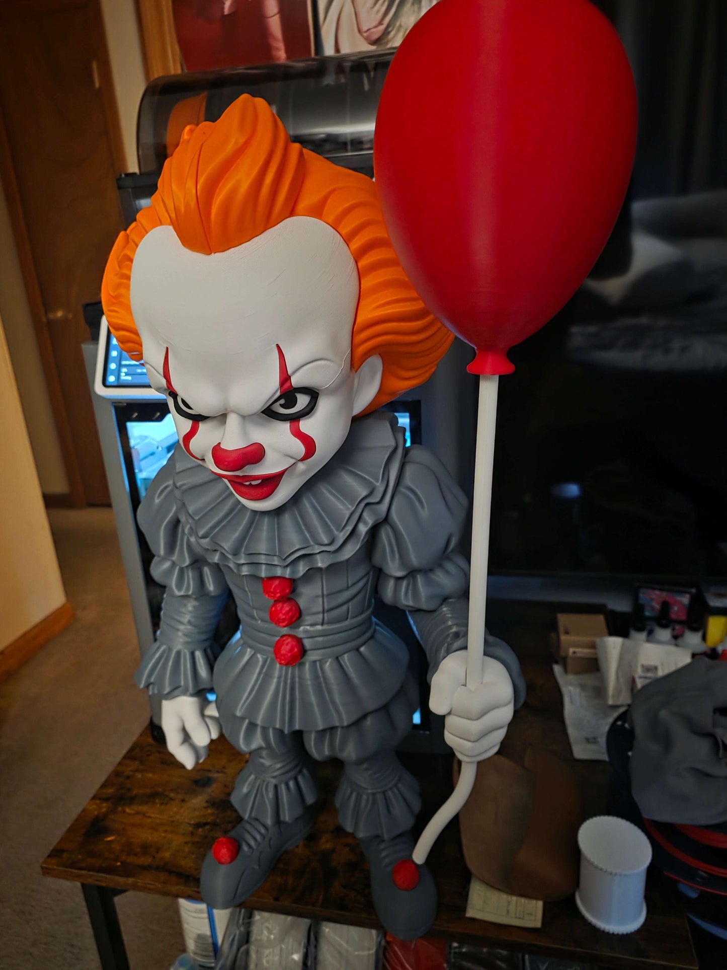 25" tall massive scary clown figure measuring 25x15x10 from 3dCurioPrints