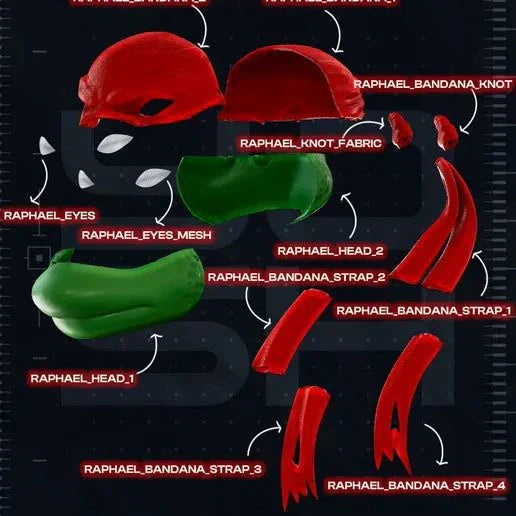 TMNT Raphael helmet mask rare design completed in a week