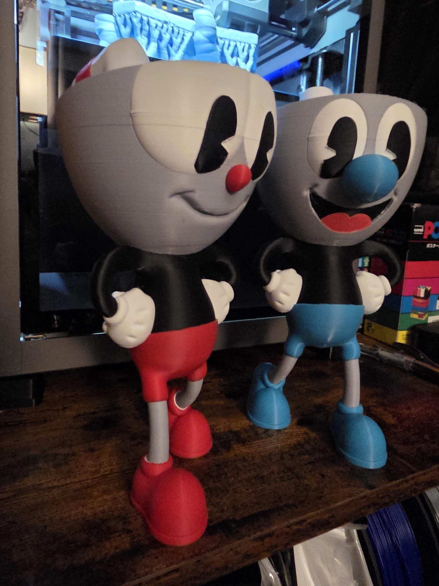 Large set of 2 10" cupman and mugman bust statue figure made to order by 3dCurioPrints