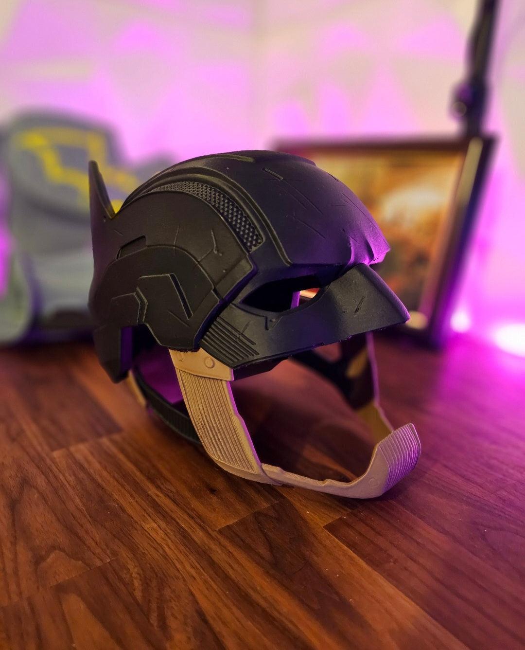 Full-size vigilante detective mask helmet inspired by Batman