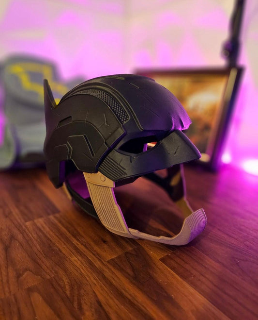 Full-size vigilante detective mask helmet inspired by Batman