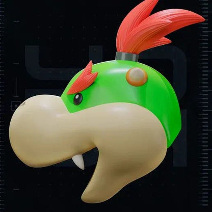 Bowser Jr. Mask cosplay helmet with magnetic assembly, one size for kids and adults up to 24" head size