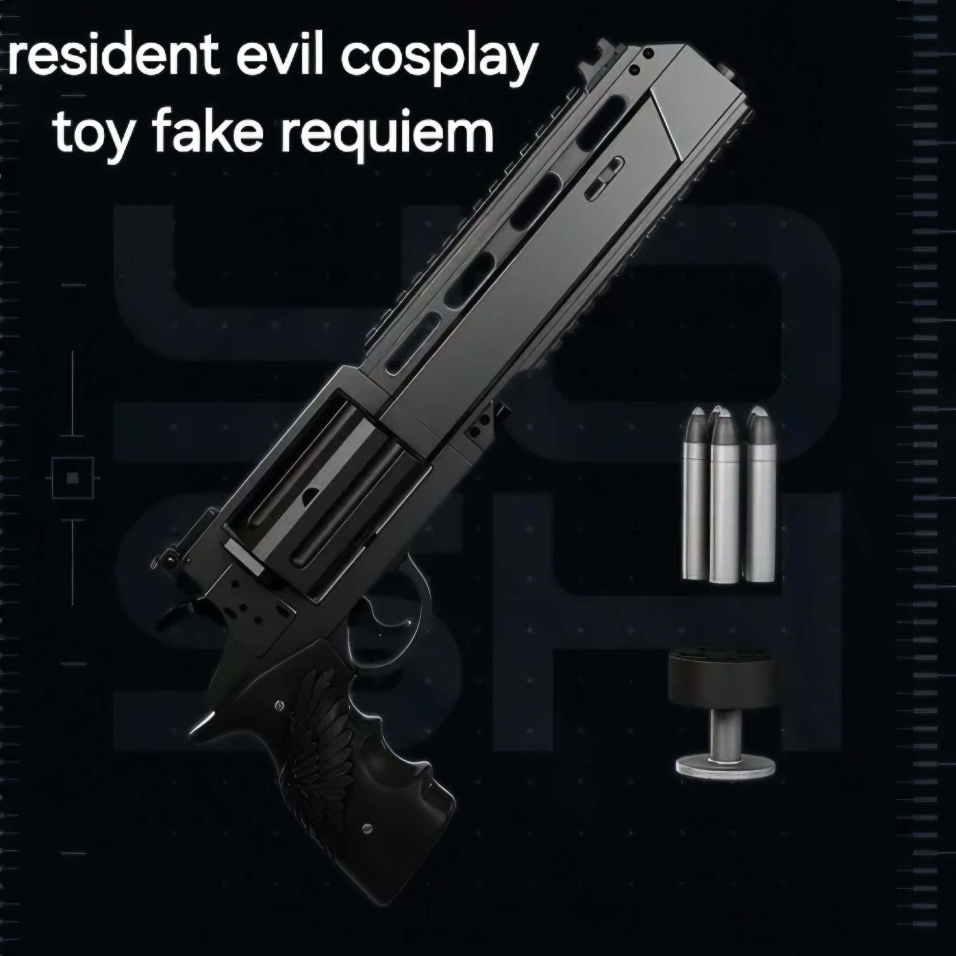 3D printed Resident Evil Requiem fake cosplay revolver prop for conventions