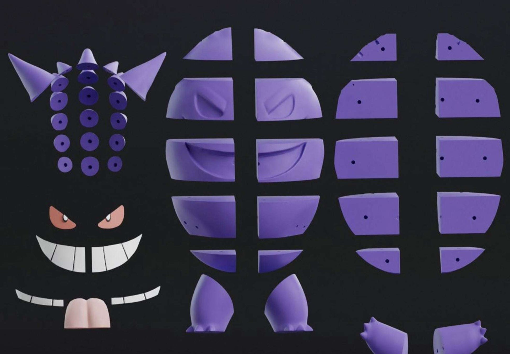 Large 1:1 full size 4ft 11in life size gengar #0094 pokemon bust statue figure by 3dCurioPrints