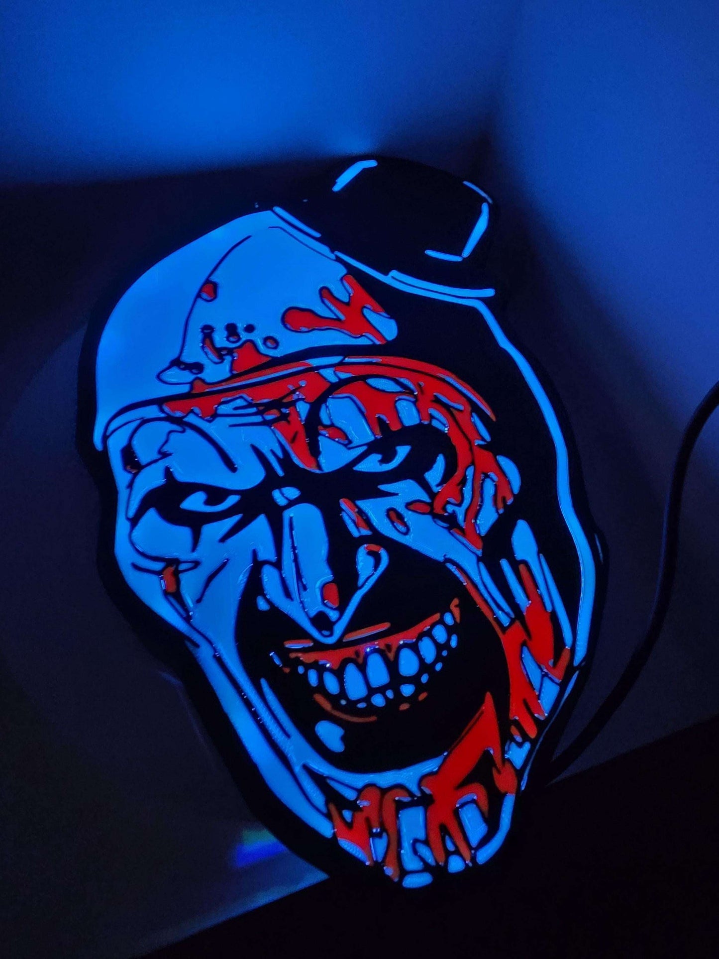Terrifier art the clown lightbox with stand by 3dCurioPrints