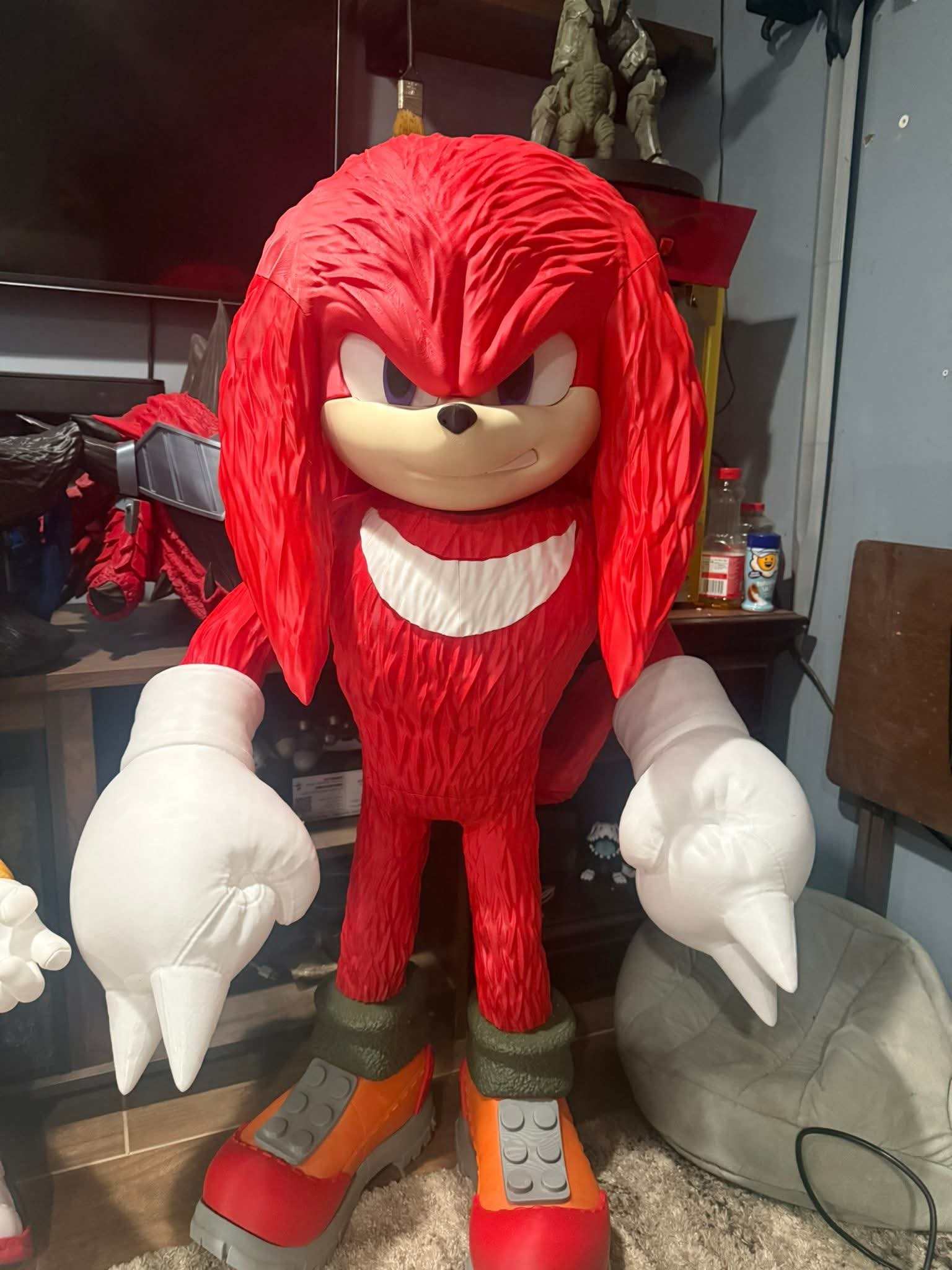 Life Size Knuckles 44-inch tall 3D printed Sonic figure in full scale