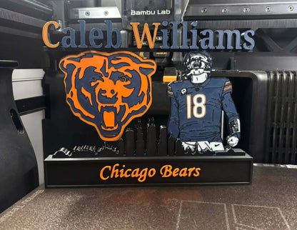 All sports 10-inch customizable nameplate featuring NFL, NBA, and MLB athletes like Kobe, Jordan, LeBron, Curry, Ohtani, and Brady