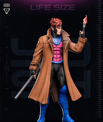 6ft 4in Life-Size Gambit weapon & card in hand glued on your side by 3dCurioPrints
