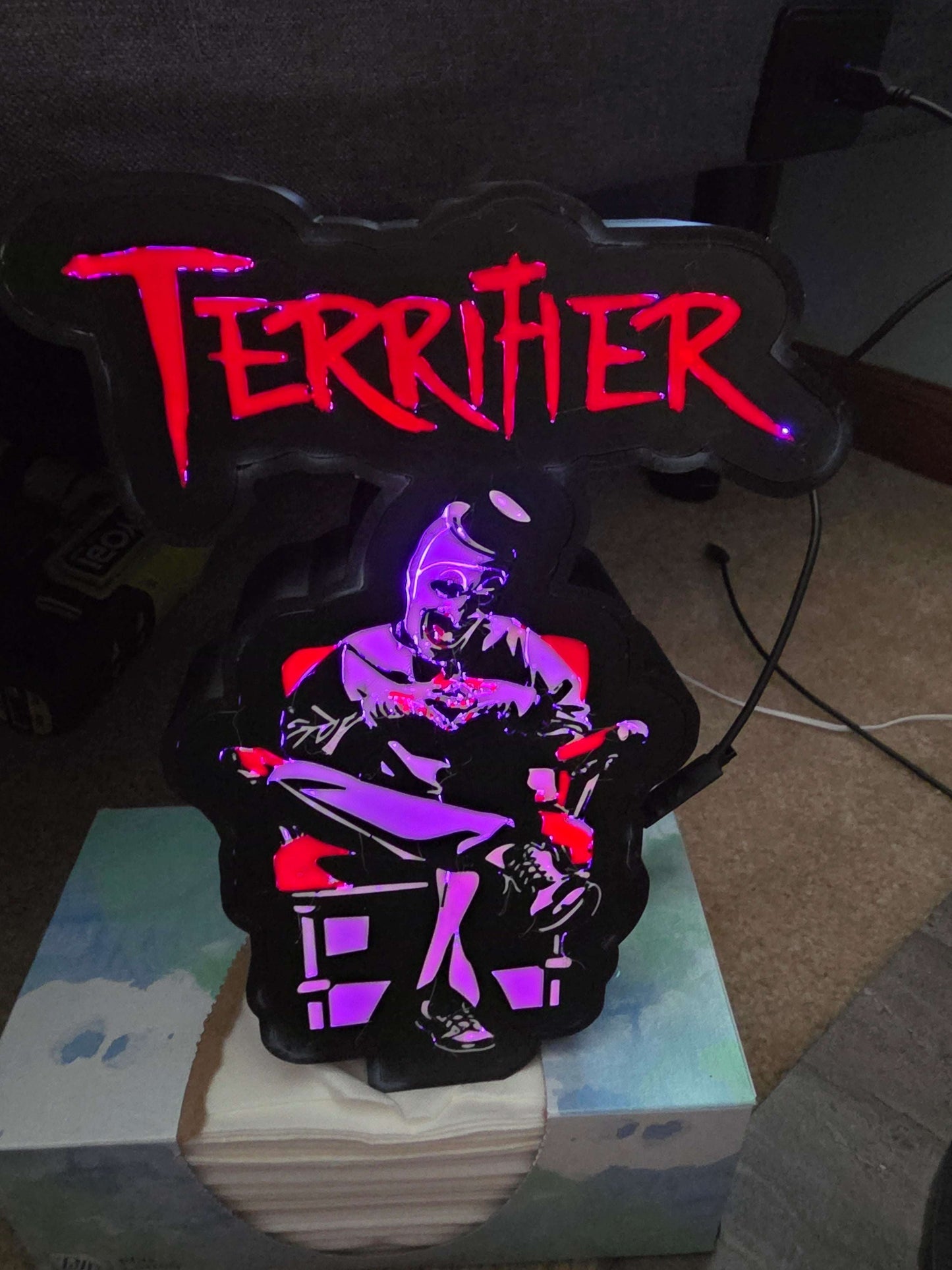 Terrifier 10" lightbox art the clown 1-2 days shipped by 3dCurioPrints