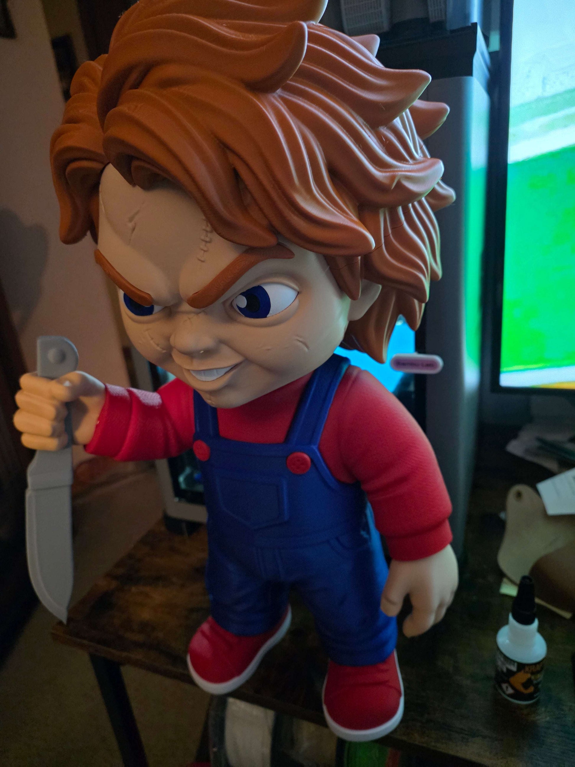 21 inch Chucky bust statue horror decor for collectors and seasonal displays