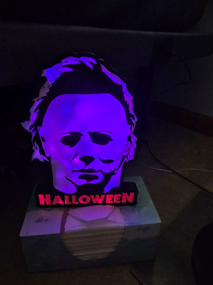 Michael myers lightbox 10" halloween comes with onn leds ship 1-2 days by 3dCurioPrints