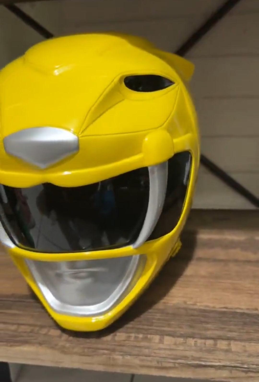 Yellow Power Ranger helmet mask with magnets in one size