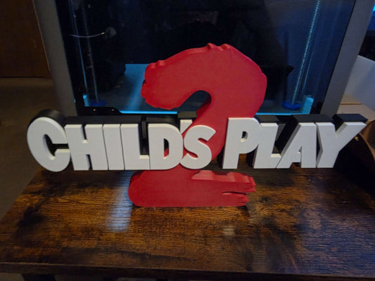 Large 12.5x7 inch Childs Play 2 Chucky sign display for horror decor