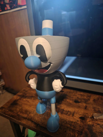 Large 10" Mugman video game bust statue figure made to order by 3dCurioPrints