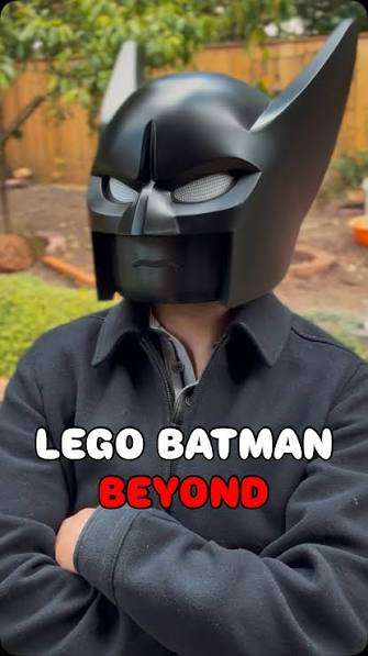 Lego vigilante Batman Beyond helmet mask display