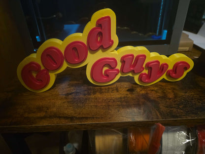 Large 13-inch Good Guys Chucky sign 13x5 inches horror decor