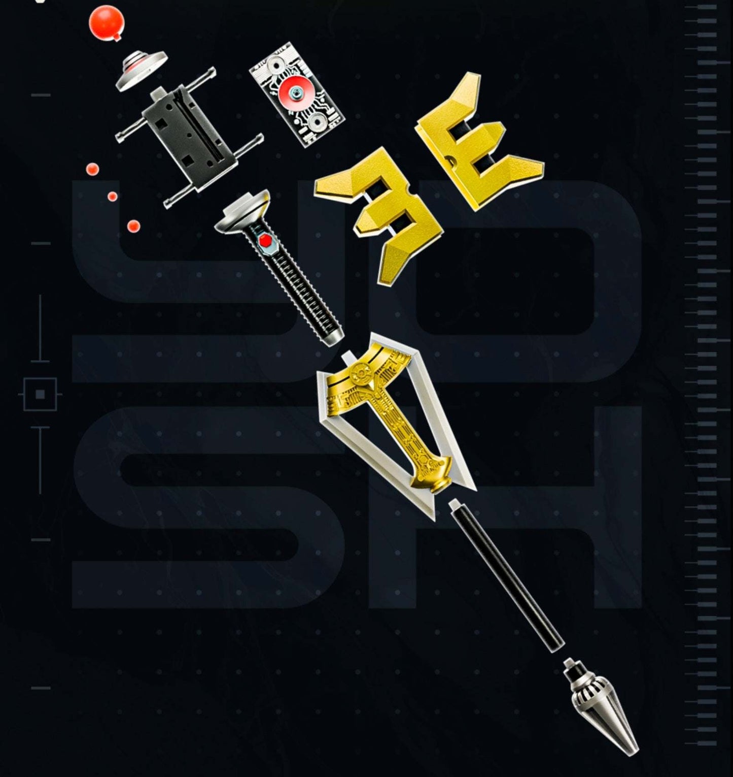 Golden ranger Zeo Staff no leds no button by 3dCurioPrints