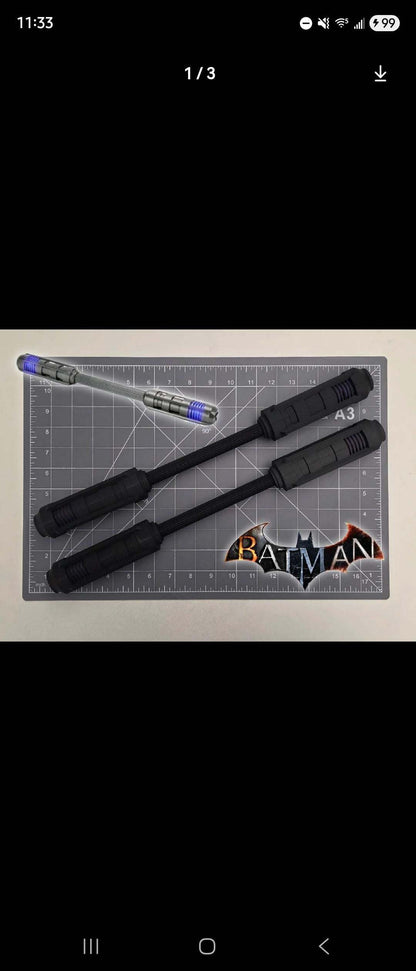 Batman set of 2 escrima sticks cosplay arkham knights by 3dCurioPrints