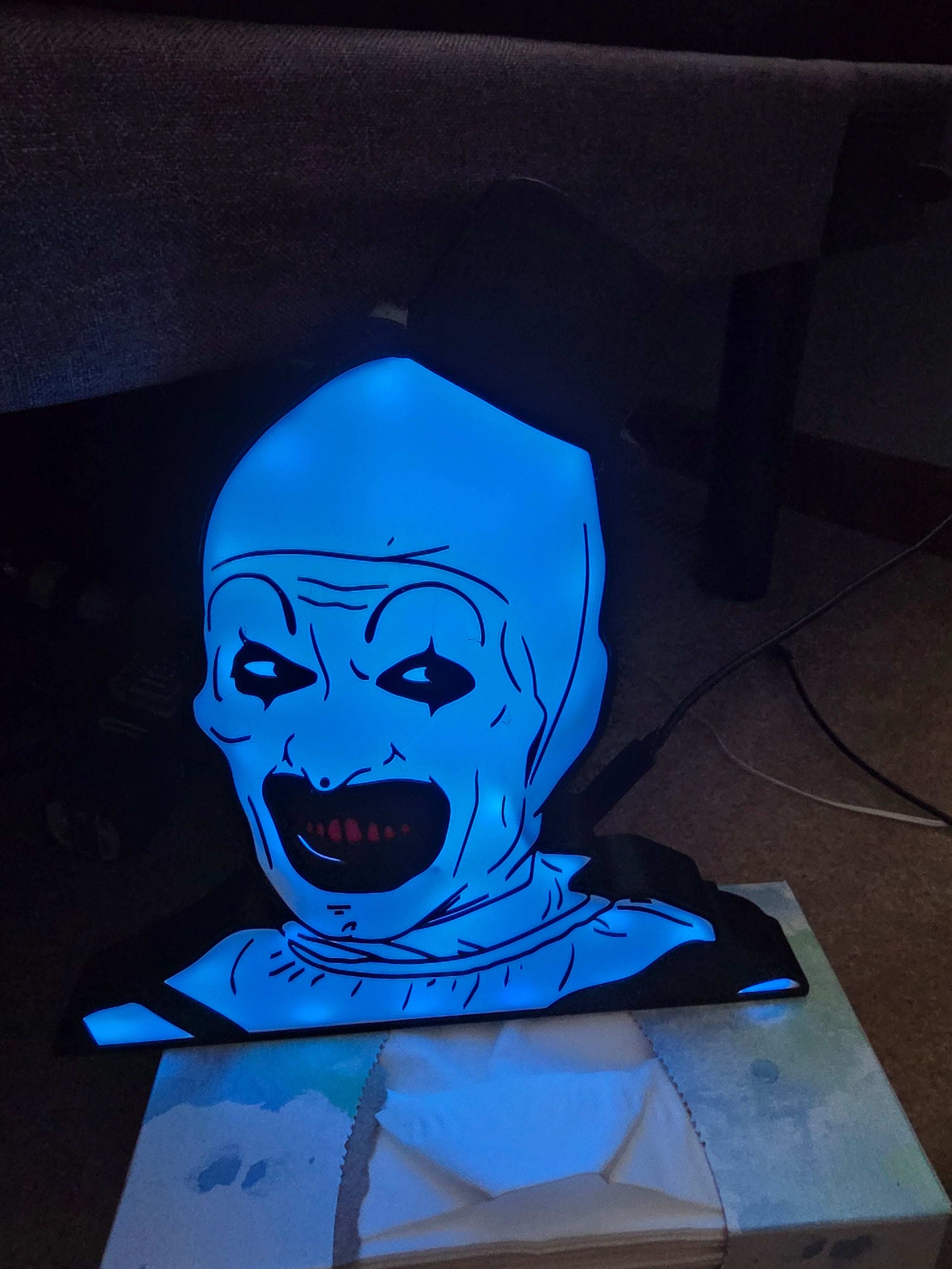 Terrifier 10" lightbox horror icon art the clown with onn lights 1-2 days shipped by 3dCurioPrints