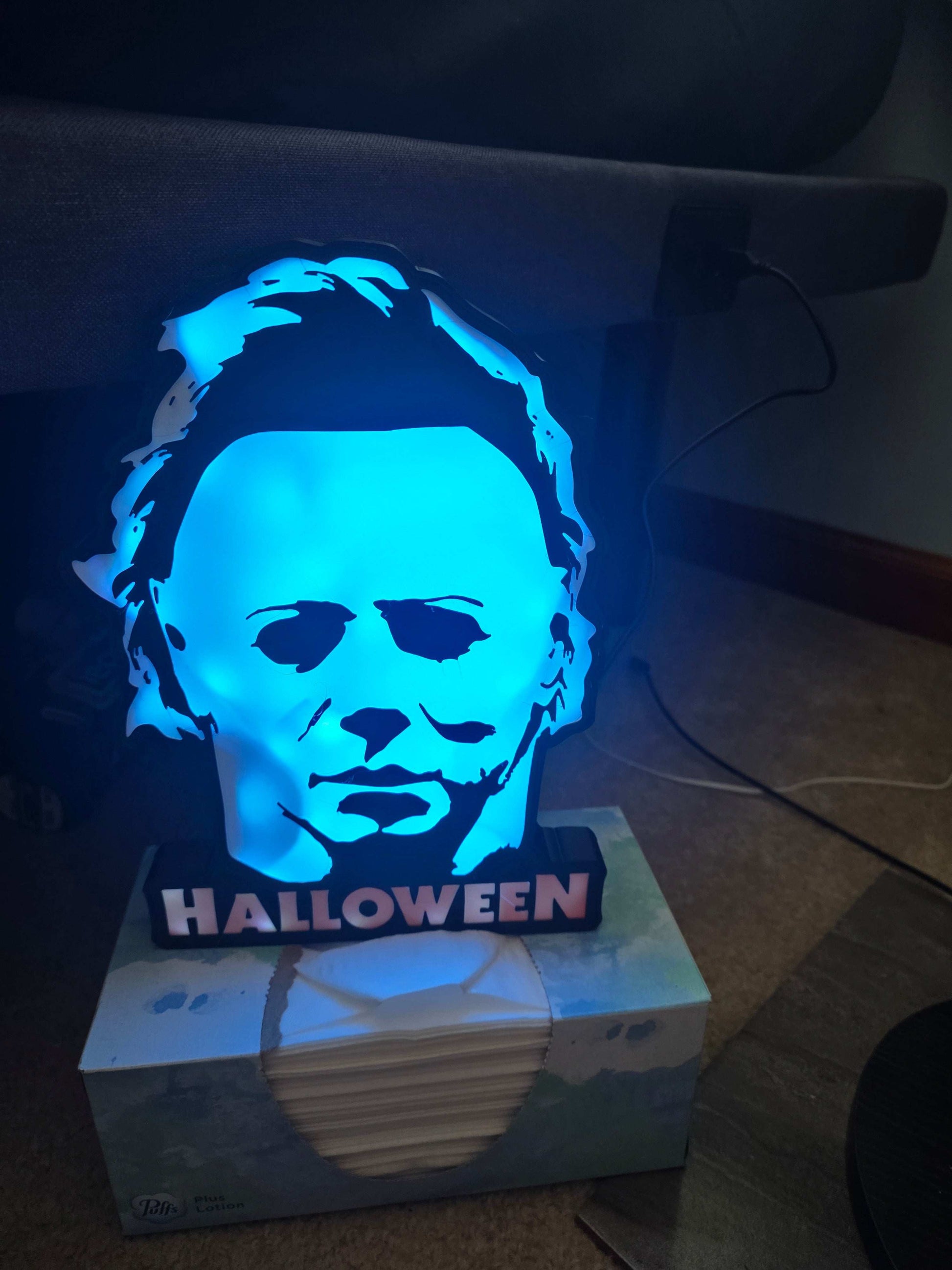 Michael myers lightbox 10" halloween comes with onn leds ship 1-2 days by 3dCurioPrints