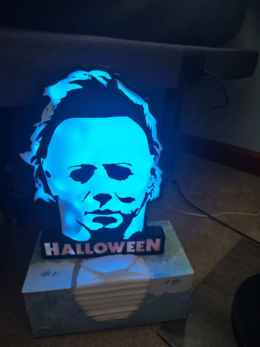 Michael myers lightbox 10" halloween comes with onn leds ship 1-2 days by 3dCurioPrints
