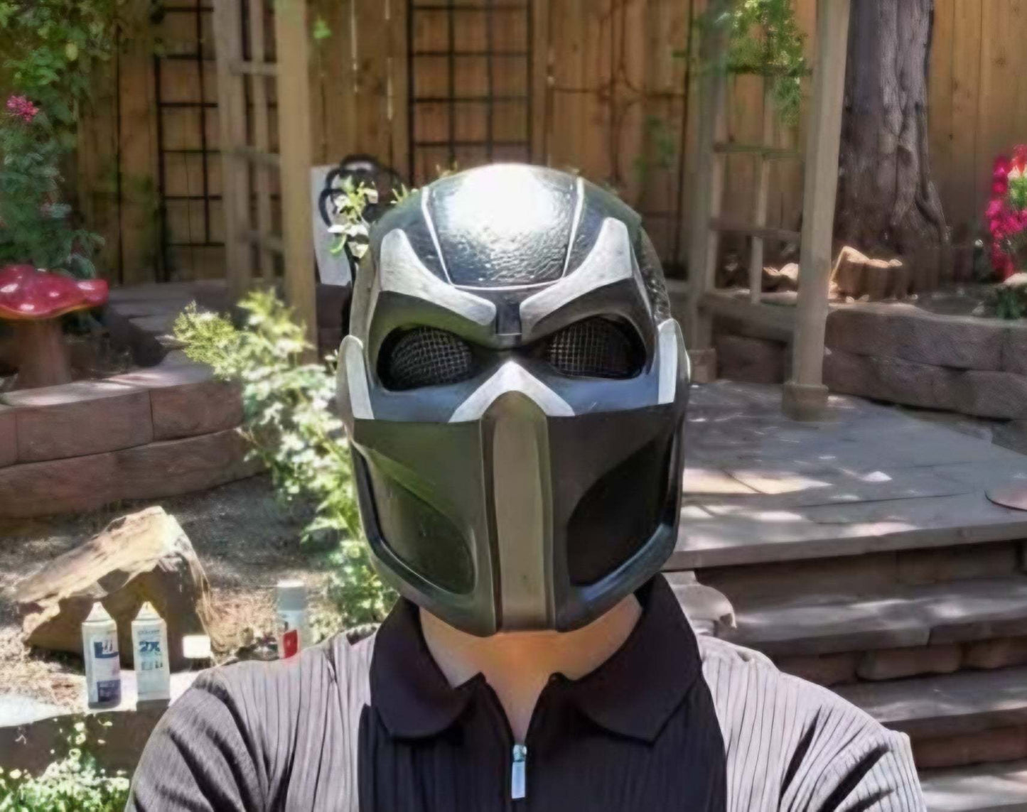 Noob Saibot MK2 cosplay mask with magnets, dark purple and black, one size fits up to 24 inches