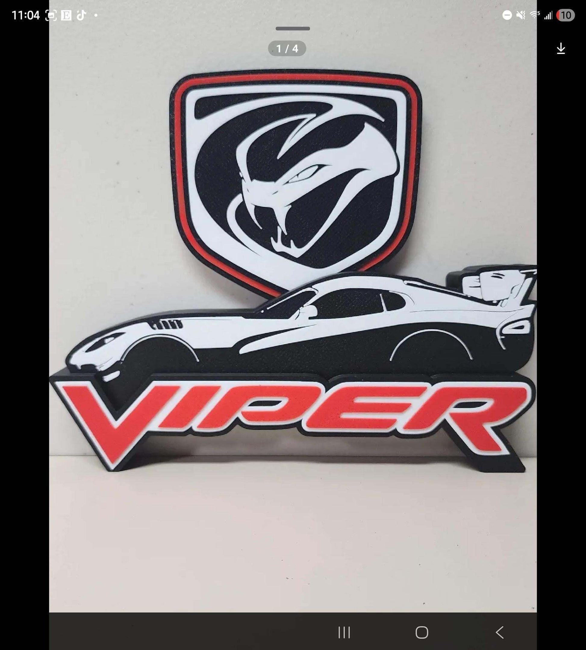 10"dodge viper wall art dest by 3dCurioPrints