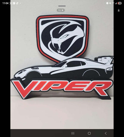 10"dodge viper wall art dest by 3dCurioPrints
