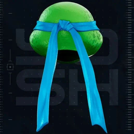 TMNT Leonardo helmet mask with white eyes and magnets, full adult size