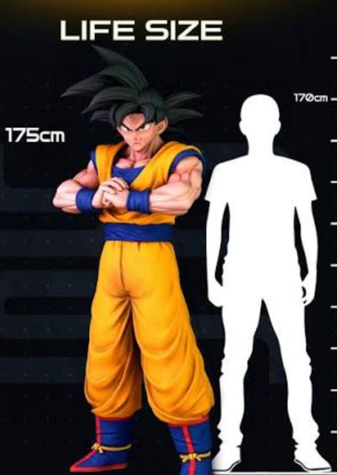 Large 1:1 5ft 9in dragonball z bust goku pick hair blonde or black by 3dCurioPrints