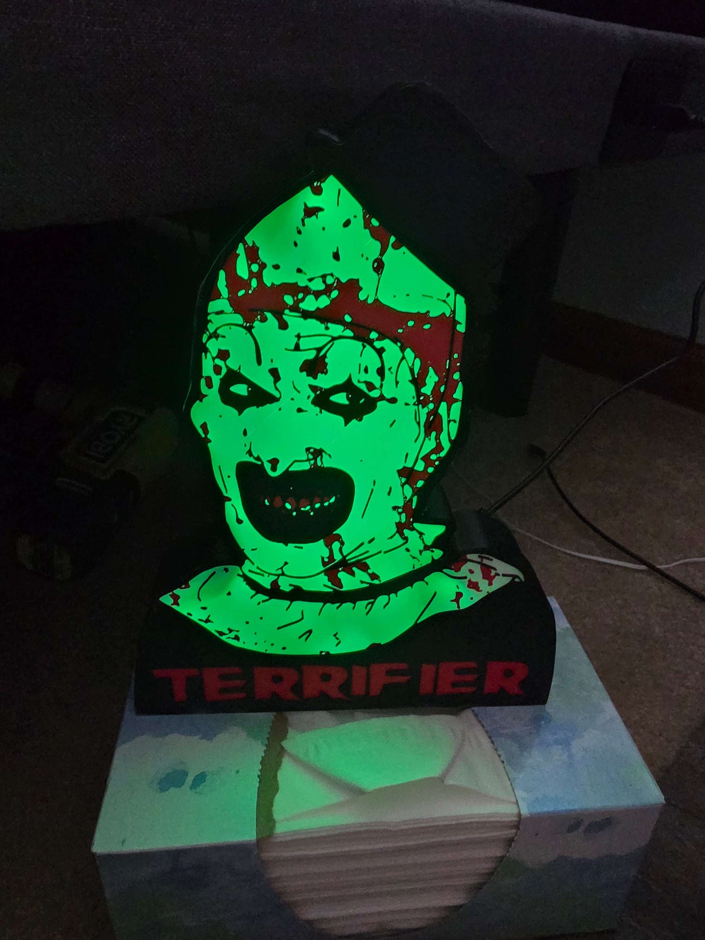 Terrifier 10"lightbox comes with onn leds ship 1-2 days by 3dCurioPrints