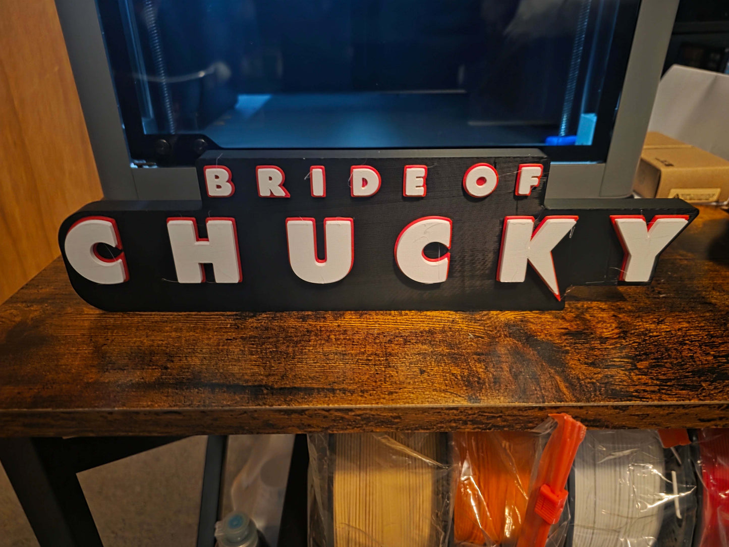 12 inch large Bride of Chucky sign measuring 12x3 inches for Halloween or horror decor