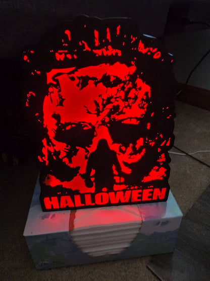 10" rob zombie halloween Michael myers lightbox onn led with remote takes 1-2 days to make by 3dCurioPrints