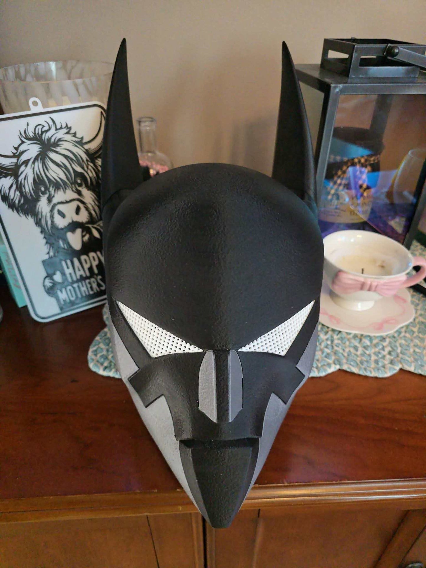 Batman Beyond full-size helmet mask with magnetic assembly, one size fit