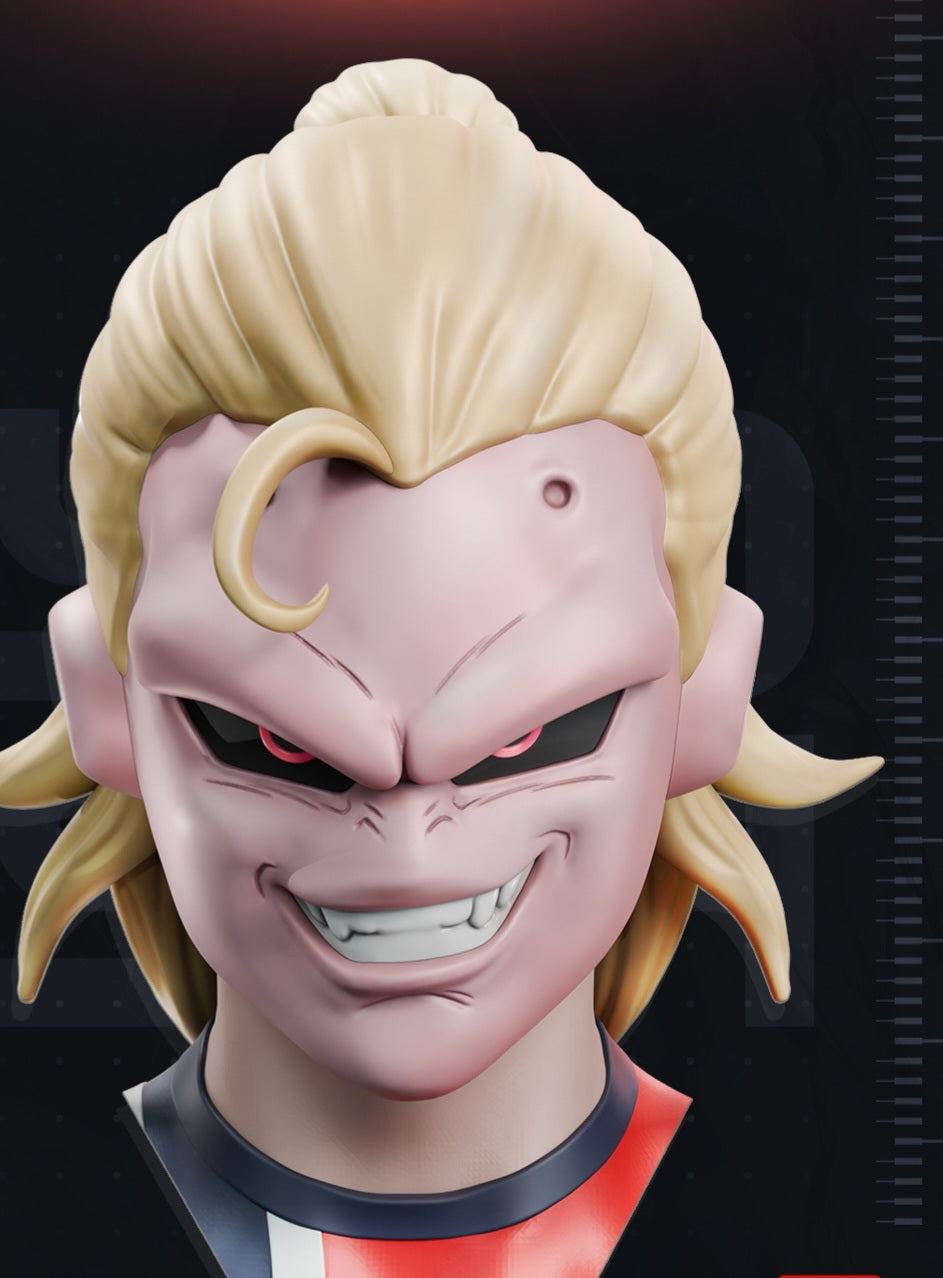 Soccer Majin Erlind Haaland Buu anime dragonball z helmet mask heads up to 24" by 3dCurioPrints