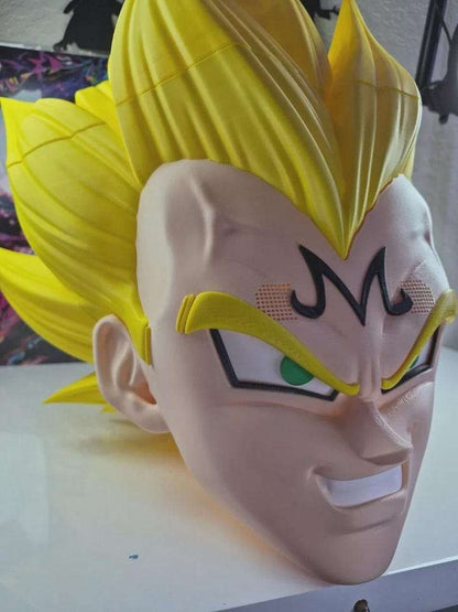 Majin Vegeta helmet mask with magnetic fasteners for cosplay and photoshoots
