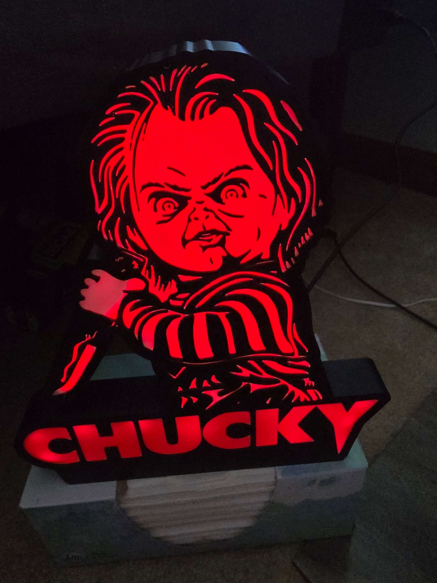 Chucky 10" lightbox comes with onn led lights ships in 1-2 days by 3dCurioPrints