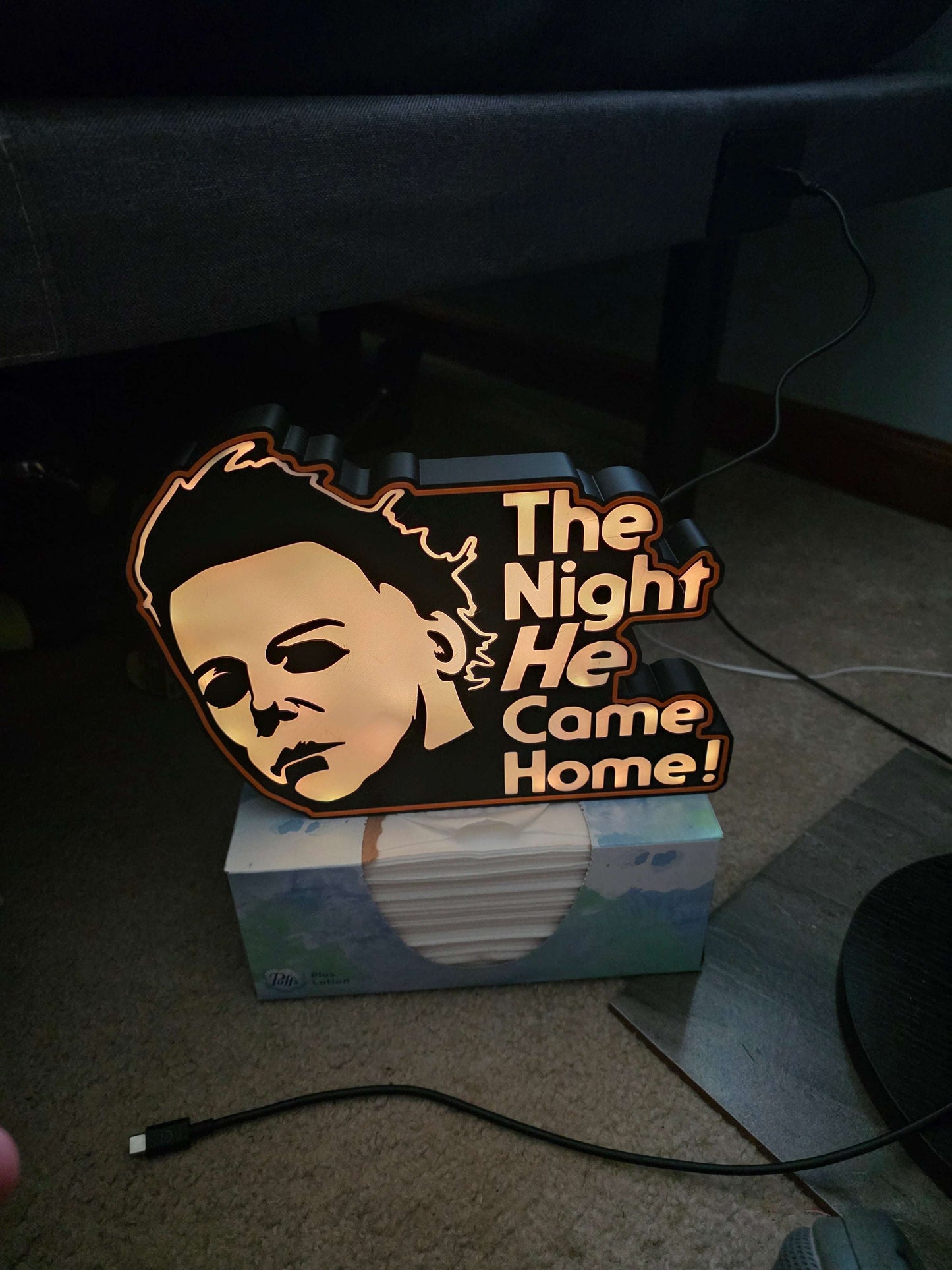 10" halloween Michael myers lightbox onn led with remote made 1-2 days by 3dCurioPrints