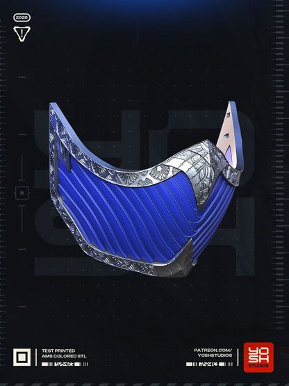 Mk2 kitina mask blue vigilante face shell with silver outer color no string cosplay accessory