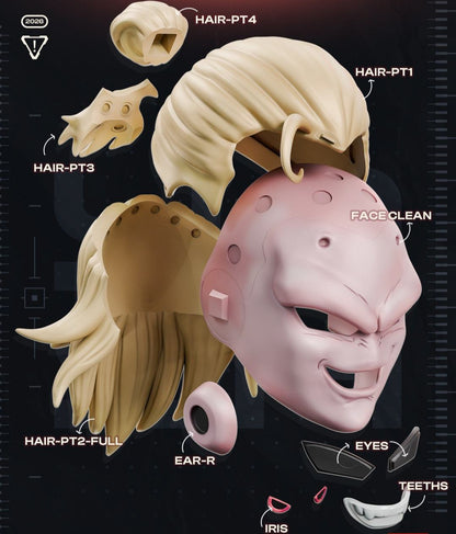 Soccer Majin Erlind Haaland Buu anime dragonball z helmet mask heads up to 24" by 3dCurioPrints
